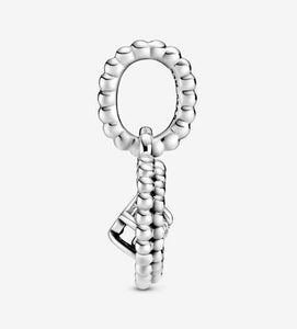 Pandora April Milky White Beaded Heart Dangle Charm - Fifth Avenue Jewellers