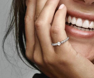 Pandora April Milky White Beaded Ring - Fifth Avenue Jewellers
