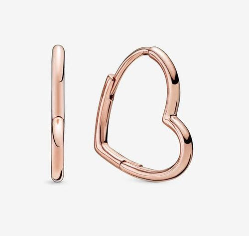 Pandora Asymmetrical Heart Hoop Earrings - Fifth Avenue Jewellers