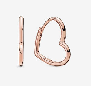 Pandora Asymmetrical Heart Hoop Earrings - Fifth Avenue Jewellers