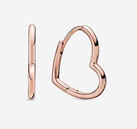 Pandora Asymmetrical Heart Hoop Earrings - Fifth Avenue Jewellers