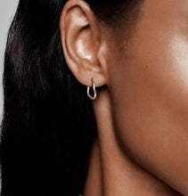 Load image into Gallery viewer, Pandora Asymmetrical Heart Hoop Earrings - Fifth Avenue Jewellers
