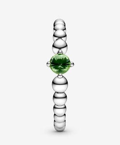 Pandora August Spring Green Beaded Ring - Fifth Avenue Jewellers