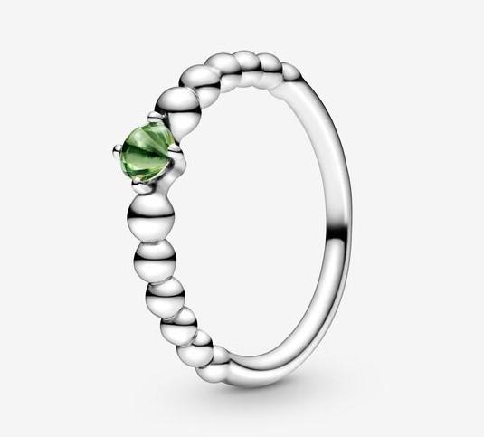 Pandora August Spring Green Beaded Ring - Fifth Avenue Jewellers