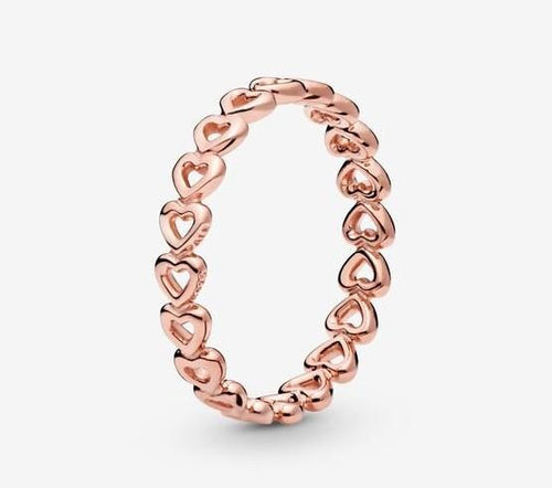 Pandora Band Of Hearts Ring In Rose - Fifth Avenue Jewellers