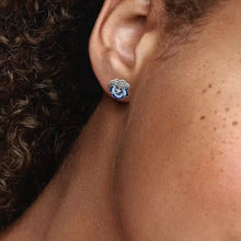 Load image into Gallery viewer, Pandora Blue Pansy Flower Stud Earrings - Fifth Avenue Jewellers

