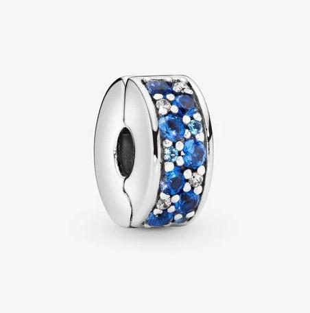 Pandora Blue Pavé Clip Charm - Fifth Avenue Jewellers