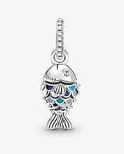 Load image into Gallery viewer, Pandora Blue Scaled Fish Dangle Charm - Fifth Avenue Jewellers
