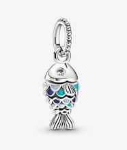 Load image into Gallery viewer, Pandora Blue Scaled Fish Dangle Charm - Fifth Avenue Jewellers
