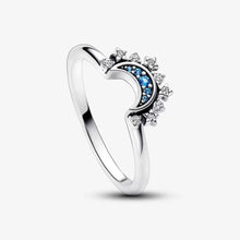 Load image into Gallery viewer, Pandora Celestial Blue Sparkling Moon Ring - Fifth Avenue Jewellers

