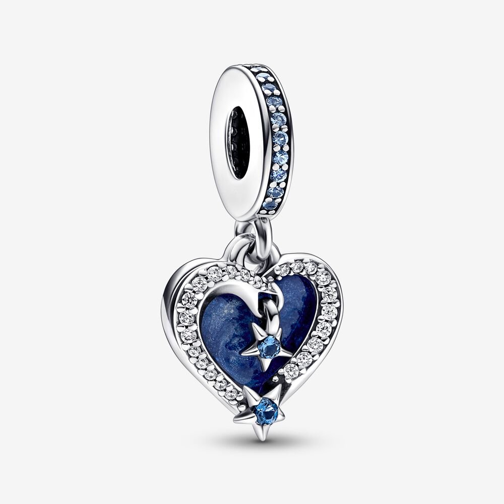 Pandora Celestial Shooting Star Heart Double Dangle Charm – Fifth