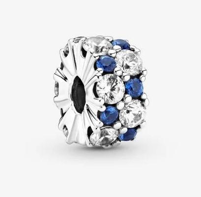 Pandora Clear And Blue Sparkling Clip Charm - Fifth Avenue Jewellers