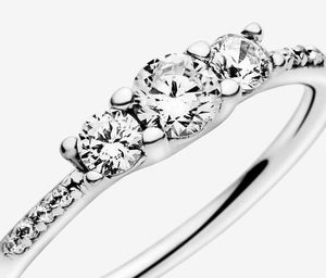 Pandora Clear Three Stone Ring - Fifth Avenue Jewellers
