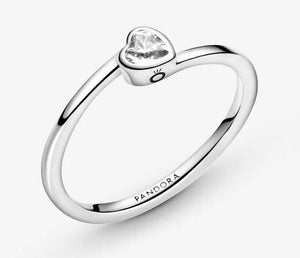 Pandora Clear Tilted Heart Solitaire Ring - Fifth Avenue Jewellers