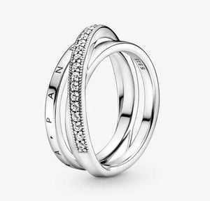 Pandora Crossover Pavé Triple Band Ring - Fifth Avenue Jewellers