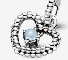 Load image into Gallery viewer, Pandora December Sky Blue Beaded Heart Dangle Charm - Fifth Avenue Jewellers
