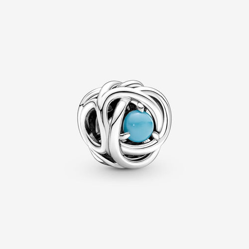 Pandora December Turquoise Blue Eternity Circle Charm - Fifth Avenue Jewellers