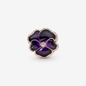 Pandora Deep Purple Pansy Flower Charm - Fifth Avenue Jewellers