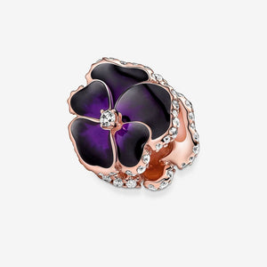 Pandora Deep Purple Pansy Flower Charm - Fifth Avenue Jewellers