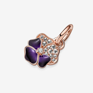 Pandora Deep Purple Pansy Flower Dangle Charm - Fifth Avenue Jewellers