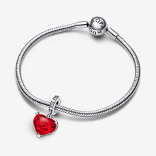 Load image into Gallery viewer, Pandora Disney Mickey &amp; Minnie Mouse Kiss Red Murano Glass Dangle Charm - Fifth Avenue Jewellers
