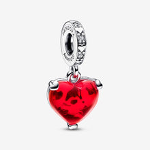 Load image into Gallery viewer, Pandora Disney Mickey &amp; Minnie Mouse Kiss Red Murano Glass Dangle Charm - Fifth Avenue Jewellers
