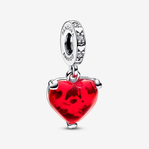 Pandora Disney Mickey & Minnie Mouse Kiss Red Murano Glass Dangle Charm - Fifth Avenue Jewellers