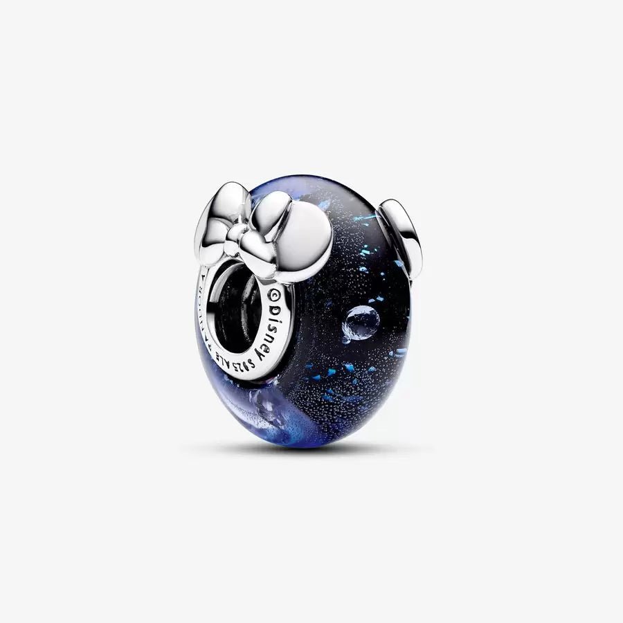 Pandora Disney Mickey Mouse & Minnie Mouse Blue Murano Glass Charm - Fifth Avenue Jewellers