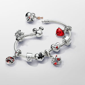Pandora Disney Mickey Mouse & Minnie Mouse Heart Charm - Fifth Avenue Jewellers