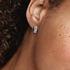 Pandora Double Band Pavé Hoop Earrings - Fifth Avenue Jewellers