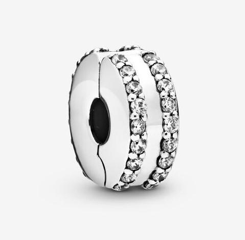 Pandora Double Lined Pavé Clip Charm - Fifth Avenue Jewellers
