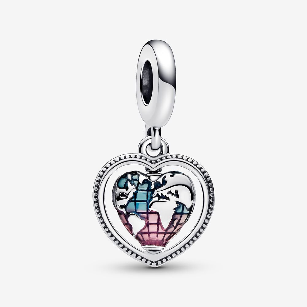 Pandora Family Spinning Heart Globe Dangle Charm - Fifth Avenue Jewellers