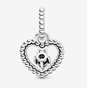Pandora February Purple Beaded Heart Dangle Charm - Fifth Avenue Jewellers