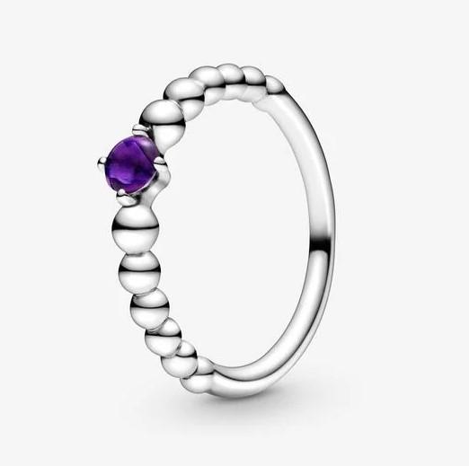 Pandora February Purple Beaded Ring - Fifth Avenue Jewellers