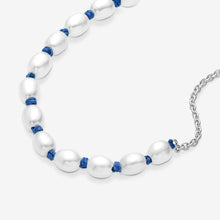 Load image into Gallery viewer, Pandora Freshwater Cultured Pearl Blue Cord Chain Bracelet - Fifth Avenue Jewellers
