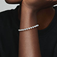 Load image into Gallery viewer, Pandora Freshwater Cultured Pearl Blue Cord Chain Bracelet - Fifth Avenue Jewellers
