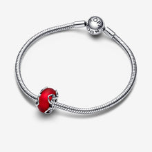 Load image into Gallery viewer, Pandora Frosted Red Murano Glass &amp; Hearts Charm - Fifth Avenue Jewellers
