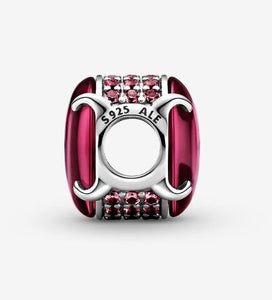 Pandora Fuchsia Rose Oval Cabochon Charm - Fifth Avenue Jewellers