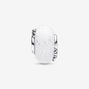 Pandora Glittery White Murano Glass Mum & Love Charm - Fifth Avenue Jewellers