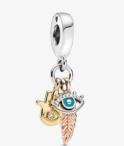 Pandora Hamsa, All-Seeing Eye and Feather Dangle Charm - Fifth Avenue Jewellers