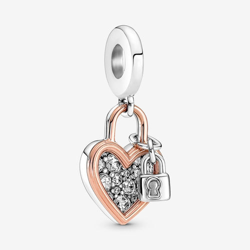 Pandora Heart Padlock Double Dangle Charm - Fifth Avenue Jewellers