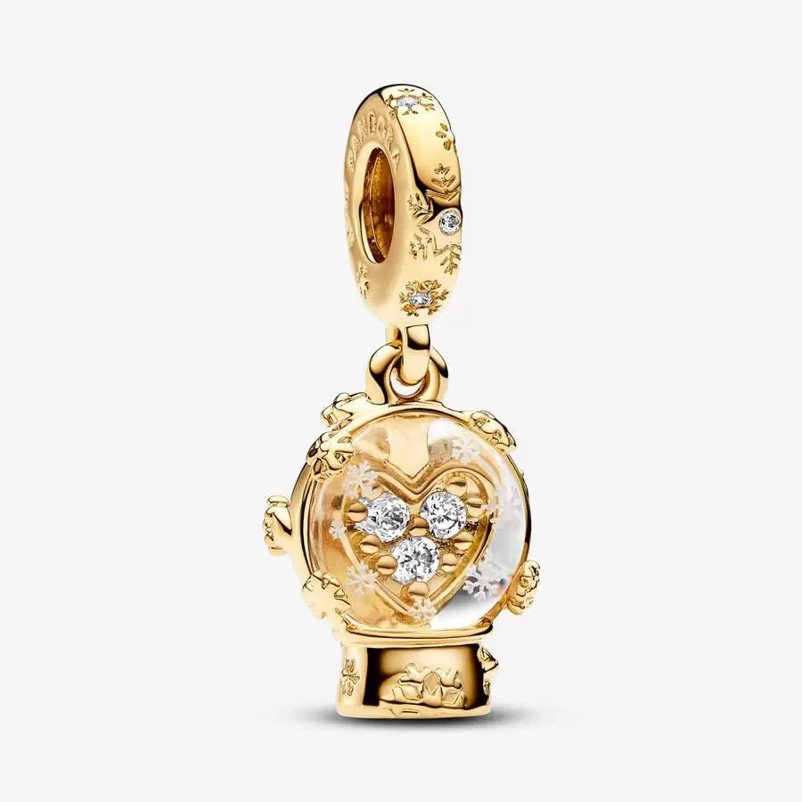 Pandora Heart Snowflake Snow Globe Dangle Charm - Fifth Avenue Jewellers