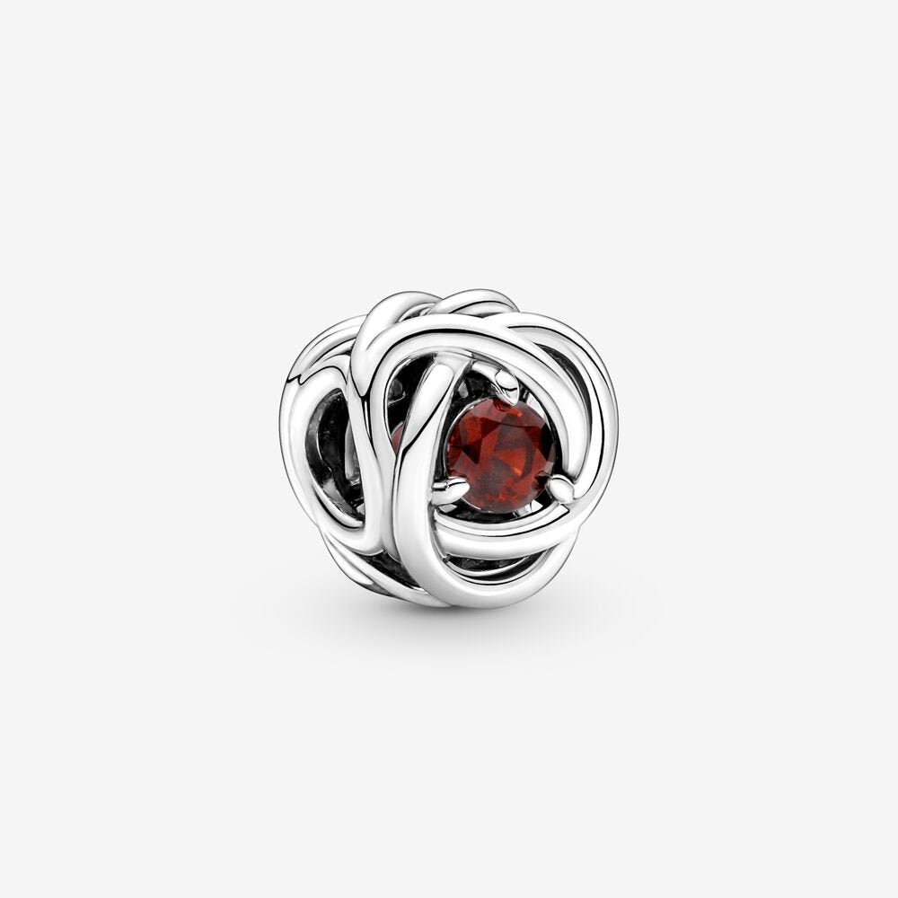 Pandora January Red Eternity Circle Charm - Fifth Avenue Jewellers