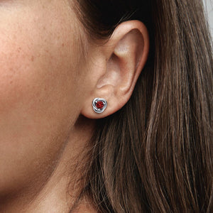 Pandora July Crystal Birthstone Eternity Circle Stud Earrings - Fifth Avenue Jewellers