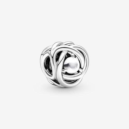 Pandora June White Mother of Pearl Eternity Circle Charm - Fifth Avenue Jewellers