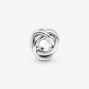 Pandora June White Mother of Pearl Eternity Circle Charm - Fifth Avenue Jewellers
