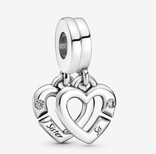Load image into Gallery viewer, Pandora Linked Sister Hearts Split Dangle Charm - Fifth Avenue Jewellers
