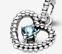 Load image into Gallery viewer, Pandora March Aqua Blue Beaded Heart Dangle Charm - Fifth Avenue Jewellers
