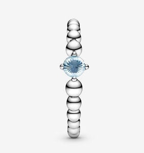 Pandora March Aqua Blue Beaded Ring - Fifth Avenue Jewellers