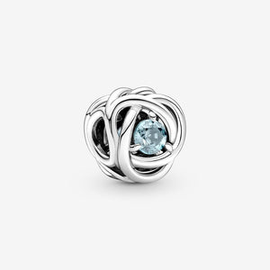 Pandora March Sea Aqua Blue Eternity Circle Charm - Fifth Avenue Jewellers